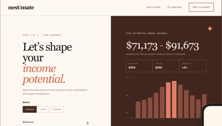 Property estimates interface preview