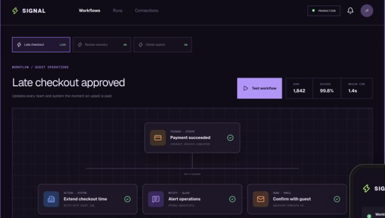 Workflow automations interface preview